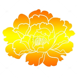 金色手绘牡丹花