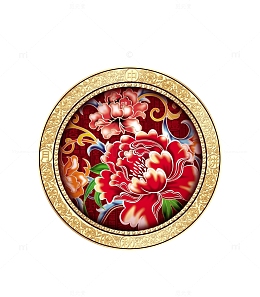 中秋节素材牡丹花包装