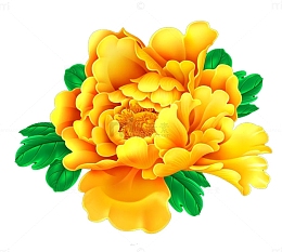 金色牡丹花素材