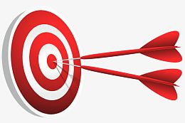 射中的红色箭靶矢量素材