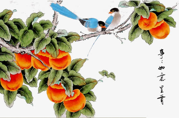 手绘花鸟画素材免费下载_觅元素