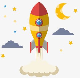 火箭上升卡通素材