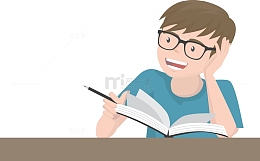 思考的男生矢量图