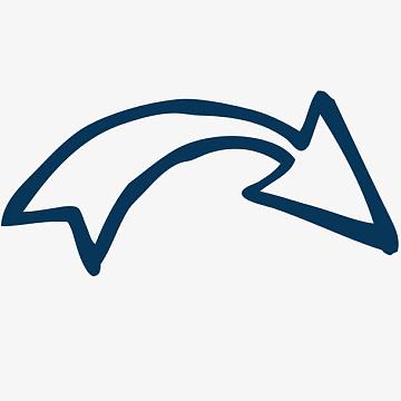 蓝色转弯箭头png卡通版的商务配图png卡通蓝色箭头png右上斜箭头图标