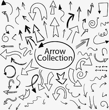 手绘箭头向右素材-手绘箭头向右图片元素-觅元素