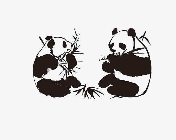 手绘大熊猫