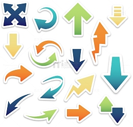 扁平化箭头矢量