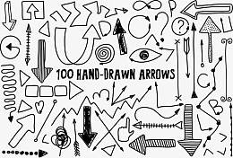 手绘涂鸦箭头设计