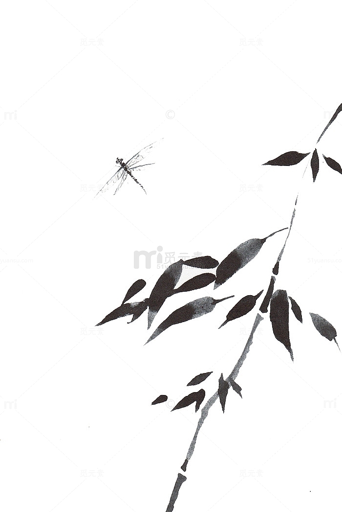 蜻蜓与竹叶