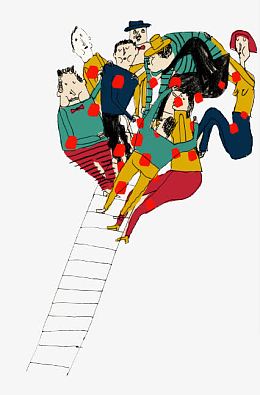 梯子上的人