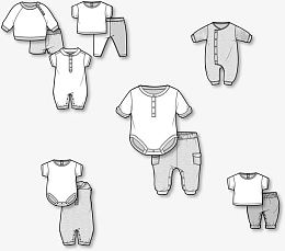 矢量童装版型设计图