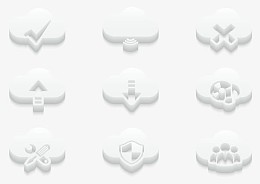 白色3D立体云端技术商务图标