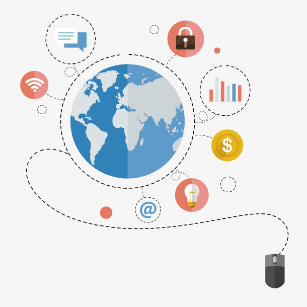 地球大数据扁平化矢量图图片下载