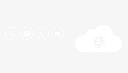 白色云端技术扁平化图标设计