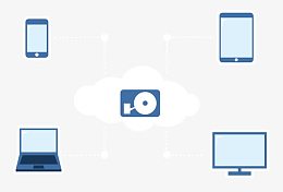 蓝色简约扁平云服务设计元素