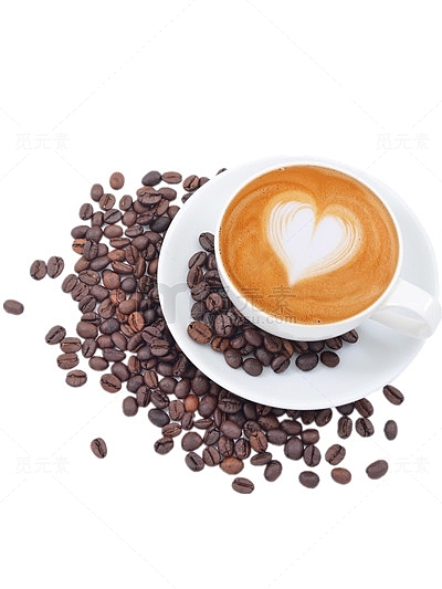 爱心咖啡和咖啡豆