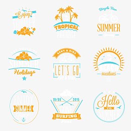 9款夏日假期标签矢量素材