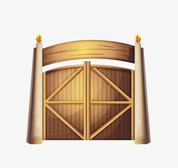 古代木门矢量素材