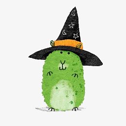 绿色戴帽子的老鼠