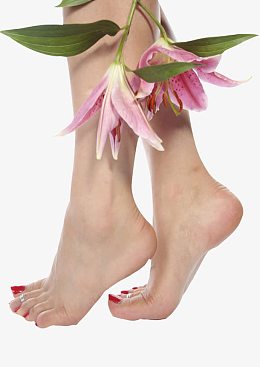 脚步护理与花朵