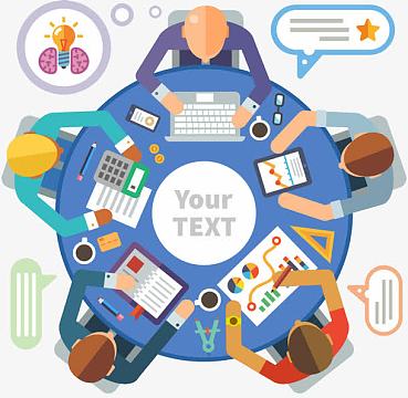 五人会议卡通人物高清免扣素材