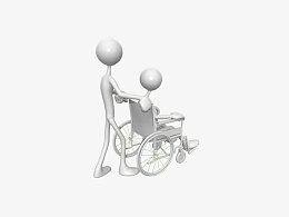 白色3D看护人物