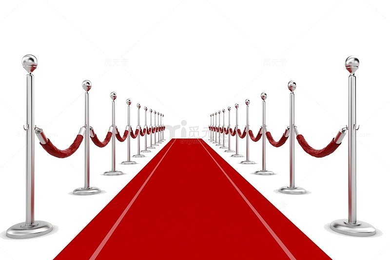 银白色护栏与红色地毯