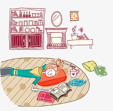 (1920x800)png彩色手绘一起看书卡通插画(652x977)png睡觉的男人(1500