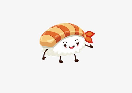 寿司米饭卡通小人元素