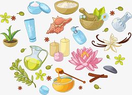 美容SPA用品矢量图