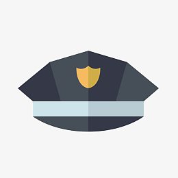 矢量卡通警察帽子