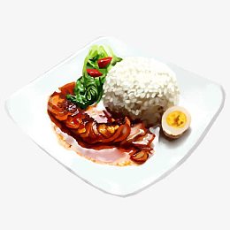 腊肠饭手绘画素材图片