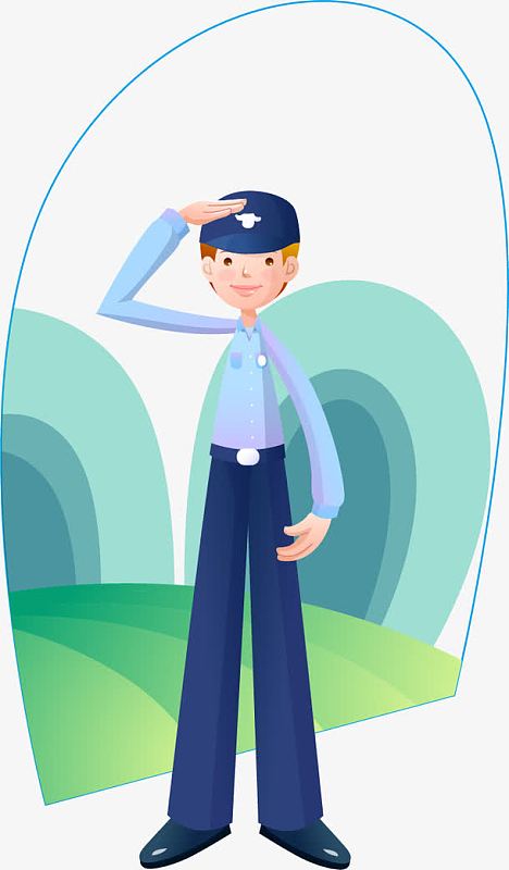 敬礼的男警察
