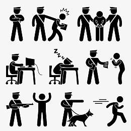 警察小偷剪影