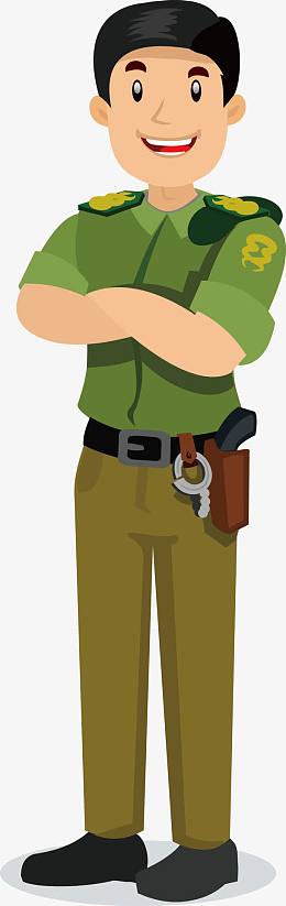 卡通武警矢量图
