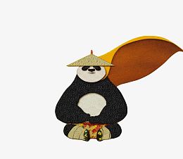 一只在练功的熊猫