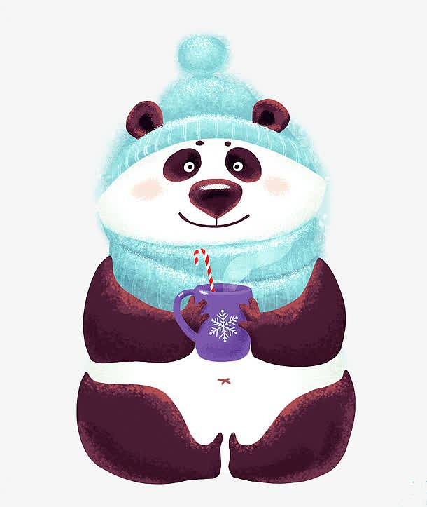 冬装熊猫过圣诞节