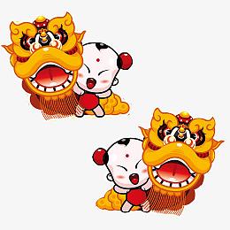 小孩舞狮素材图片
