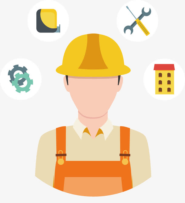 扁平化工人免抠素材免费下载_觅元素51yuansu.com
