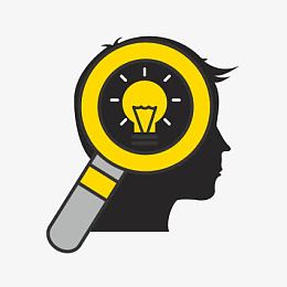 扁平化人物剪影发散性思维矢量图