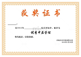 获奖证书