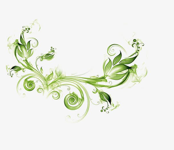 绿色手绘藤蔓装饰