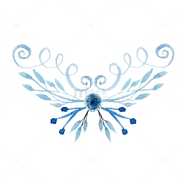 明亮蓝色小花水彩