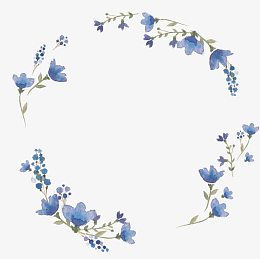 蓝色小碎花花边