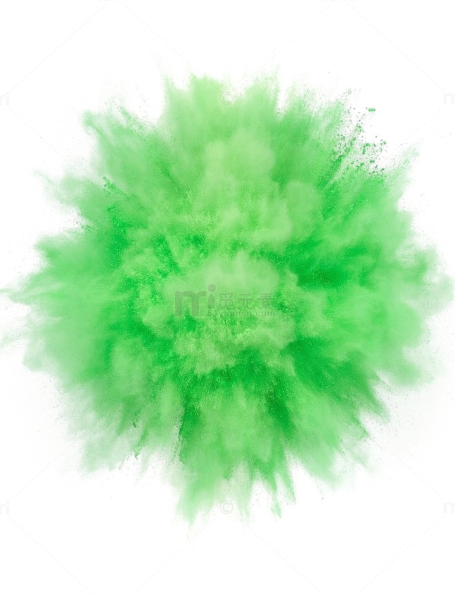 绿色喷溅粉末
