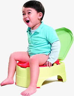 可爱蹲马桶儿童人物