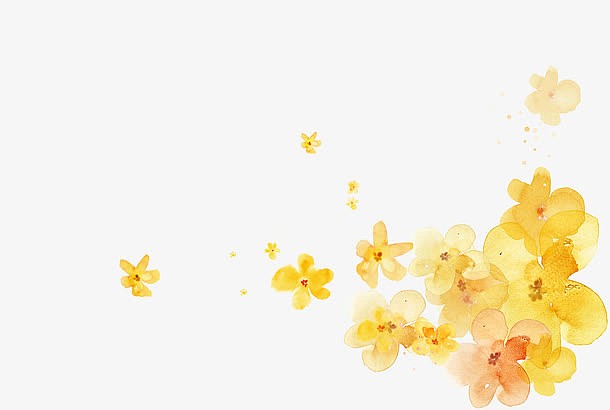 水墨黄色花