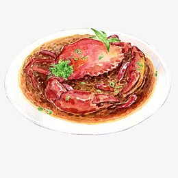 手绘红烧大闸蟹