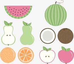矢量手绘卡通水果