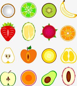 矢量切开的水果